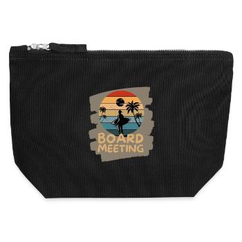 Surfing Board Meeting - Canvas Reißverschluss-Täschchen (12 x 13 cm) - Schwarz - Vorne