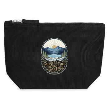 Les gens, je croyais que vous aviez dit Pebbles Naturfan - Pochette zippée en toile 12 x 13 cm - noir - Devant