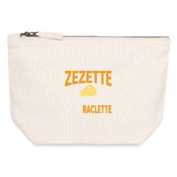 Raclette humor as long as you see your zezette - Canvas Zip Pouch 12 x 13 cm - nature - Front