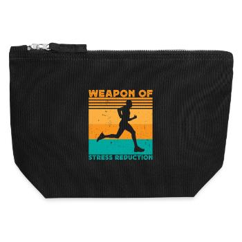 Coureur de marathon Running Run Arme Of Stress - Pochette zippée en toile 12 x 13 cm - noir - Devant