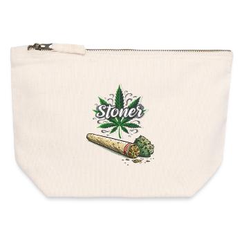 Stoner - Canvas Reißverschluss-Täschchen (12 x 13 cm) - Naturweiß - Vorne