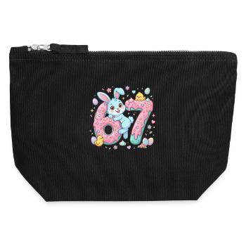 67 Easter - Canvas Zip Pouch 12 x 13 cm - black - Front