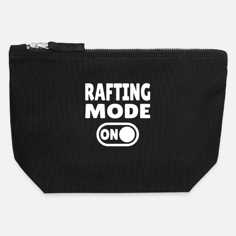 Mode rafting activé – Eaux vives en canot pneumatique - Pochette zippée en toile 12 x 13 cm - noir