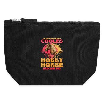 HobbyHorse Retro Glanz - Canvas Reißverschluss-Täschchen (12 x 13 cm) - Schwarz - Vorne