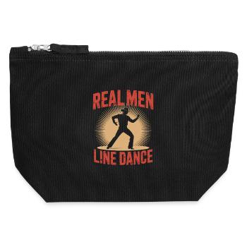  Real Men Line Dance Cowboy Western Line Dance für - Canvas Reißverschluss-Täschchen (12 x 13 cm) - Schwarz - Vorne