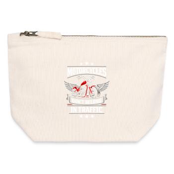 Motorcycle Traffic Humor, The Driver - Canvas Zip Pouch 12 x 13 cm - nature - Front