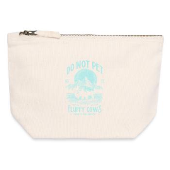 Les bisons vintage ne caressent pas les vaches duveteuses Bizons drôles - Pochette zippée en toile 12 x 13 cm - blanc naturel - Devant