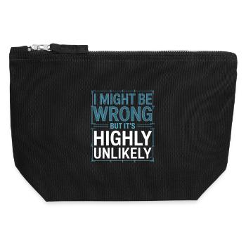 Might Be Wrong But Highly Unlikely Besserwisser - Canvas Reißverschluss-Täschchen (12 x 13 cm) - Schwarz - Vorne