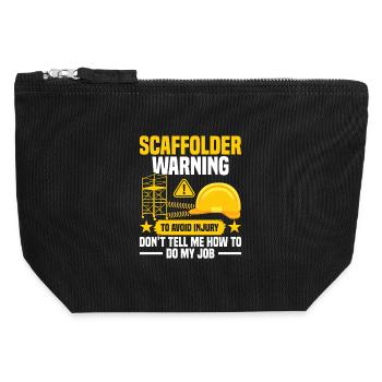  Scaffolding Planks Construction Worker Scaffold - Canvas Zip Pouch 12 x 13 cm - black - Front