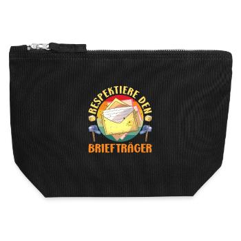 Parcel deliverers RESPECT THE POSTMAN LUSTIG - Canvas Zip Pouch 12 x 13 cm - black - Front
