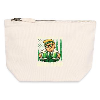 Faites de la Saint-Patrick la grande regrande - Saint-Patrick - Pochette zippée en toile 12 x 13 cm - blanc naturel - Devant