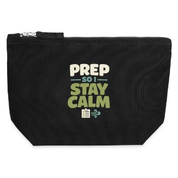 Calmness beats panic, lifestyle, - Canvas Zip Pouch 12 x 13 cm - black - Front