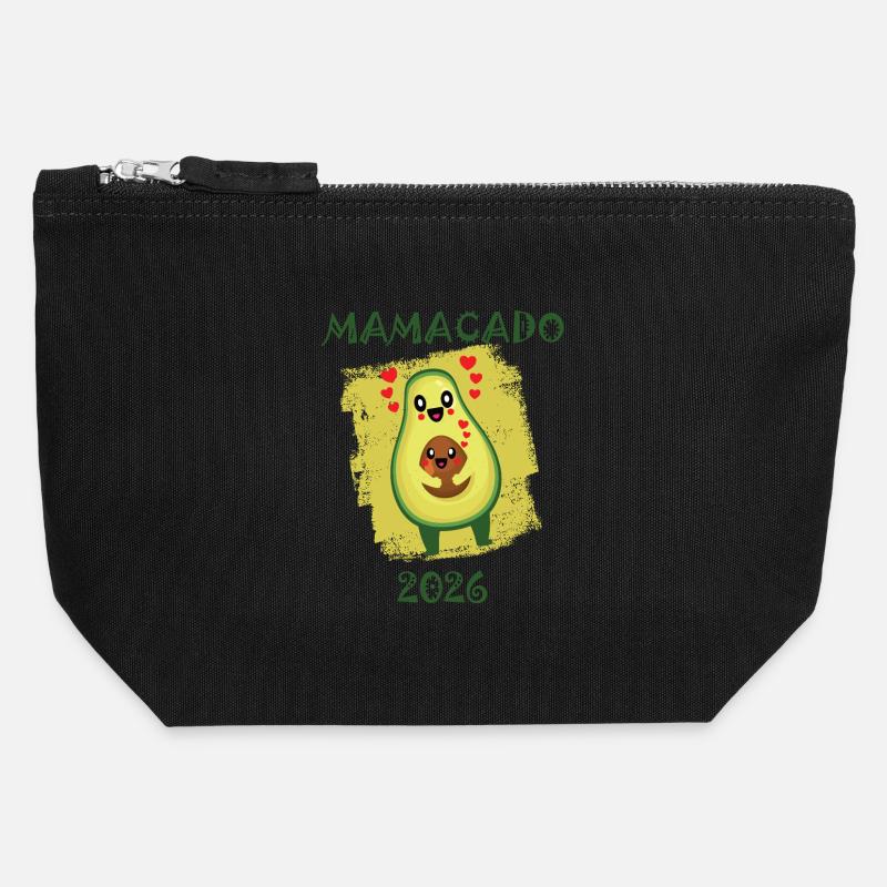 Avocado 2026 Mamacado Lustiger Spruch - Canvas Reißverschluss-Täschchen (12 x 13 cm) - Schwarz