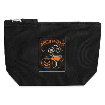 Aperitif-ween Pumpkin Humor - Canvas Zip Pouch 12 x 13 cm - black - Front