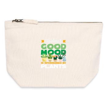 Succulente amoureuse des plantes - Pochette zippée en toile 12 x 13 cm - blanc naturel - Devant