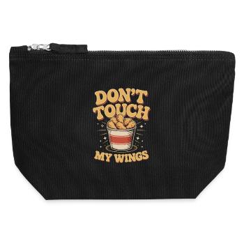 Chicken Wings BBQ Fast Food Humor - Canvas Zip Pouch 12 x 13 cm - black - Front