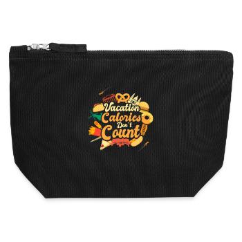 Les calories des vacances ne comptent pas le motif des voyages culinaires - Pochette zippée en toile 12 x 13 cm - noir - Devant