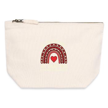 In February We Wear Red Heart Awareness Rainbow - Canvas Zip Pouch 12 x 13 cm - nature - Front