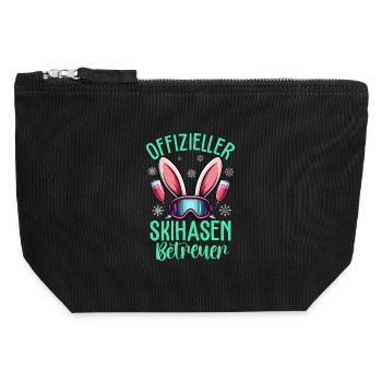Offizieller Skihasen Betreuer - Canvas Reißverschluss-Täschchen (12 x 13 cm) - Schwarz - Vorne