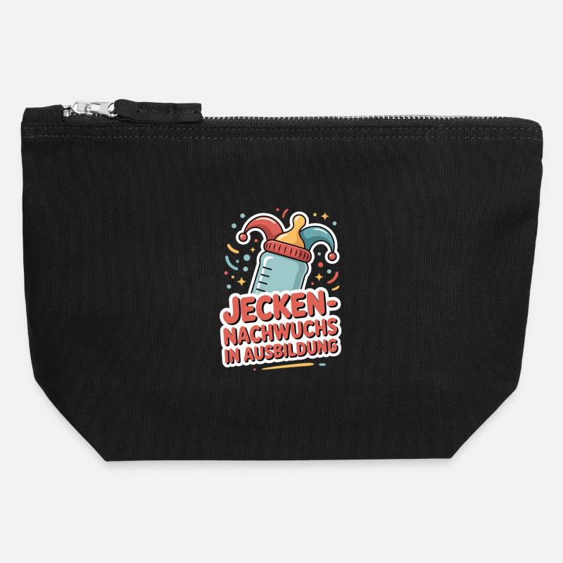 Jecken Enfant en formation Bébé de Carnaval - Pochette zippée en toile 12 x 13 cm - noir