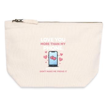 Smartphone drôle Téléphone portable Réseaux sociaux - Pochette zippée en toile 12 x 13 cm - blanc naturel - Devant