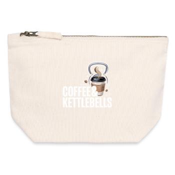 Kaffee & Kettlebells Duo - Canvas Reißverschluss-Täschchen (12 x 13 cm) - Naturweiß - Vorne