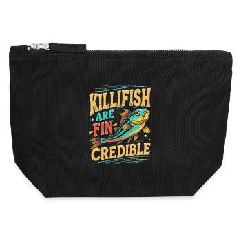 Toothcarp Killfish Toothed carp - Canvas Zip Pouch 12 x 13 cm - black - Front