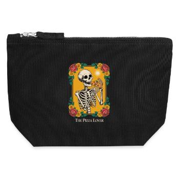 The Pizza Lover Tarot Card - Canvas Zip Pouch 12 x 13 cm - black - Front