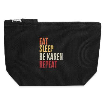 Eat Sleep Be Karen Repeat Retro Name - Canvas Zip Pouch 12 x 13 cm - black - Front