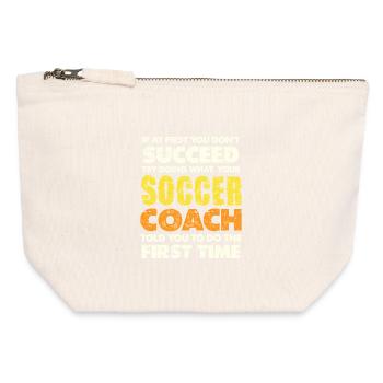 Si vous échouez, suivez l’entraîneur de football - Pochette zippée en toile 12 x 13 cm - blanc naturel - Devant
