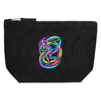 Roller skater - Canvas Zip Pouch 12 x 13 cm - black - Front