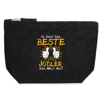 Yodelling Gift Idea - Canvas Zip Pouch 12 x 13 cm - black - Front