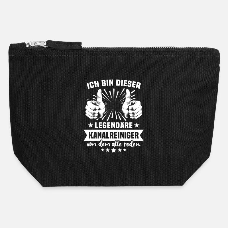 Sewer Cleaner Legend - Canvas Zip Pouch 12 x 13 cm - black