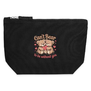  Cant Bear To Be Without You Niedliche Teddy Liebe - Canvas Reißverschluss-Täschchen (12 x 13 cm) - Schwarz - Vorne