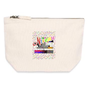 Niveau Störung Testbild Kostüm Karneval - Canvas Reißverschluss-Täschchen (12 x 13 cm) - Naturweiß - Vorne