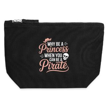 Warum Prinzessin sein, wenn man Piratin sein kann. - Canvas Reißverschluss-Täschchen (12 x 13 cm) - Schwarz - Vorne