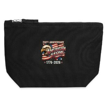 250 Jahre Amerika-Jubiläum Amerikanische Tapferkeit - Canvas Reißverschluss-Täschchen (12 x 13 cm) - Schwarz - Vorne