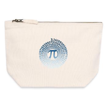 Symbole Pi avec spirale de nombres | Numéro 3.1415 - Pochette zippée en toile 12 x 13 cm - blanc naturel - Devant