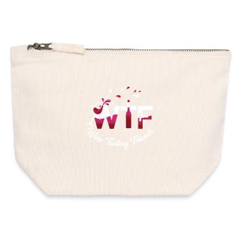 Wine Tasting Friends Graphic - Canvas Zip Pouch 12 x 13 cm - nature - Front