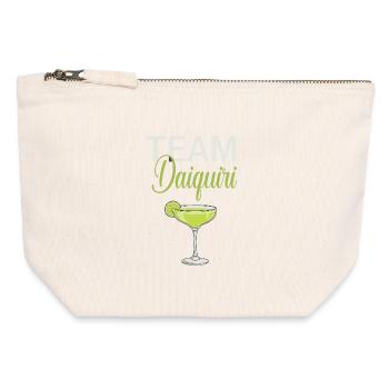 Équipe de cocktails de soirée de jeune fille Daiquiri - Pochette zippée en toile 12 x 13 cm - blanc naturel - Devant