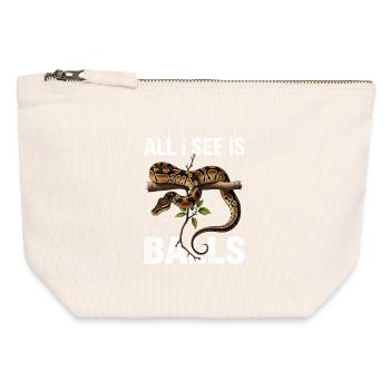 Königspython Schlangen Liebhaber Terrarium Python - Canvas Reißverschluss-Täschchen (12 x 13 cm) - Naturweiß - Vorne