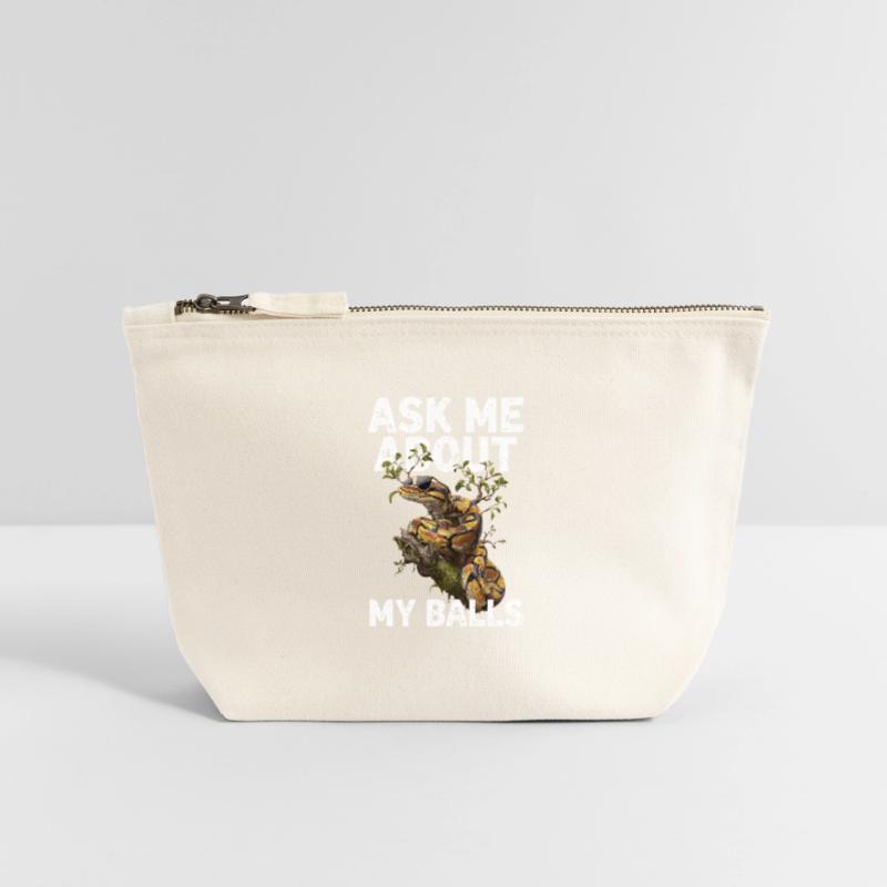 King Python Snakes Lover Terrarium Python Canvas Zip Pouch 12 x 13 cm