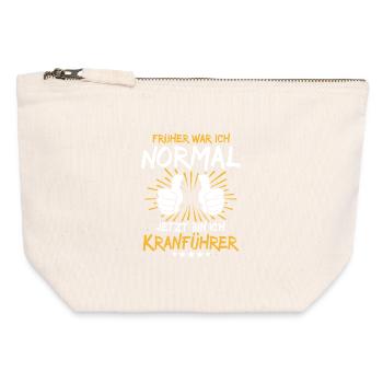 Opérateur de grue Spruch - Pochette zippée en toile 12 x 13 cm - blanc naturel - Devant