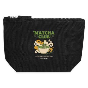 Matcha Club Just Whisk It Green Tea Matcha Latte - Canvas Reißverschluss-Täschchen (12 x 13 cm) - Schwarz - Vorne