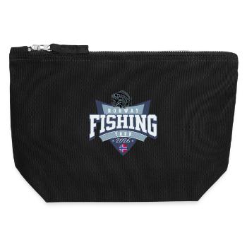 Voyage de pêche en Norvège 2026 - Pochette zippée en toile 12 x 13 cm - noir - Devant