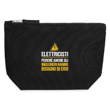 Gift Master Electricity Engineers - Canvas Reißverschluss-Täschchen (12 x 13 cm) - Schwarz - Vorne