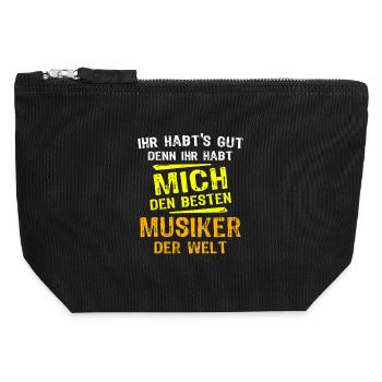 Musiker Geschenk - Canvas Reißverschluss-Täschchen (12 x 13 cm) - Schwarz - Vorne