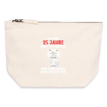 Service anniversaire du 25e Anniversaire de la compagnie Travaux - Pochette zippée en toile 12 x 13 cm - blanc naturel - Devant