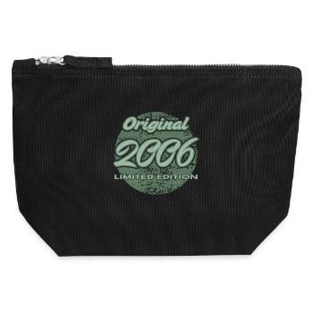 20e anniversaire 2006 cadeau pour hommes et femmes - Pochette zippée en toile 12 x 13 cm - noir - Devant