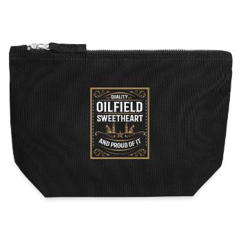 Oil Field Wife Oil Rig Oil Rig - Canvas Zip Pouch 12 x 13 cm - black - Front